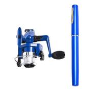 Juego De Cañas De Pescar con Bolígrafo | Caña Telescópica De Fibra De Vidrio para Pescar En Hielo, Kit De De Viaje De Bolsillo Compacto De Aleación De Aluminio De 20-100 Cm con Carrete Giratorio