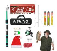 Juego de cañas de pescar con carrete, al aire libre, así como en agua salada, caña de pescar para principiantes con carrete, para pescadores, amigos, hombres, adolescentes, padre, marido, lago