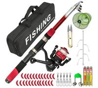 Juego de cañas de pescar y carretes | Accesorios de telescópicos portátiles con bolsa de transporte - Caña de pescar combinada, para barco, kayak, remolque, offshore inshore inshore agua salada