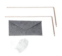 Juego de cañas de radiestesia de cobre 99.9% con herramienta de péndulo, kit profesional de buscador de agua, varillas de latón con bolsa de almacenamiento, guantes para búsqueda de tesoros (E)