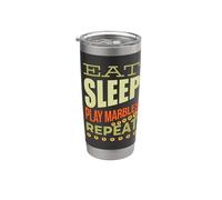 Juego de canicas para juegos de canicas, pelotas EAT SLEEP PLAY canicas Vaso térmico de acero inoxidable de doble pared