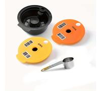 Juego de Cápsulas de Café Recargables y Reutilizables de 60ml/180ml con Tapón de Silicona para Cafetera Bosch , Prensatérmicos y Cuchara