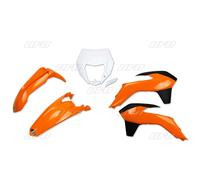 Juego de carenados de plástico UFO para KTM EXC/EXCF '14-'16 con cubierta de far