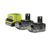 Juego de cargador + 2 baterías ryobi de 18v 4 ah compacta
