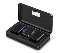 Juego de cargador multifuncional de batería NP-FW50 (incluyendo dos baterías NP-FW50) compatible con Sony NEX-7/5N/F3/5R/6/3/3A/3D/3DW/3K/3KS/5/5A/5C/5D/5DB/5HB/5K, etc