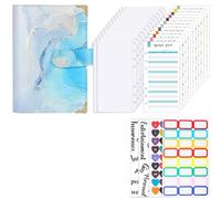 Juego de carpetas de presupuesto con carpeta de efectivo, bolsillo para tarjetas, hojas, etiquetas adhesivas para cuaderno, planificador de ahorro de dinero, juego de estudiantes