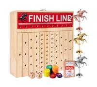 Juego De Carreras De Caballos De Madera - Juego Familiar Clásico | Juguete Interactivo De Madera Para Carreras De Animales, Con Dados Y Cartas, Ideal Para El Derbi De Mesa, Divertido Juego De Estrateg