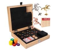 Juego de Carreras de Caballos: Tablero de Madera, clásico y Divertido con Dice Throw | Juego de Mesa Ideal para Tardes, Juego Familiar competitivo, búsqueda del Tesoro Antiguo para Adultos y niños