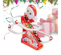 Juego de Carreras de Papá Noel eléctrico - Figura de Escalada motorizada con Luces Brillantes de Deslizamiento Musical Movimiento entretenido Juego de decoración navideña Robusto para educació