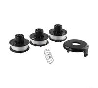 Juego de carrete de repuesto para recortadora de cuerda, línea de 30 pies con resorte y cubierta para herbero eléctrico de 10-15 pulgadas, compatible con recortadora de césped inalámbrica 51303 51304