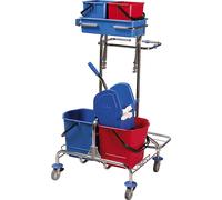 Juego de carros de limpieza L x A x H 750 x 650 x 1220 mm, cromado