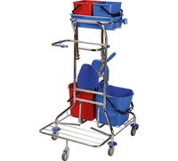 Juego de carros de limpieza L x A x H 750 x 650 x 1220 mm, cromado