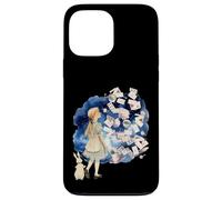 Juego de Cartas Alice Wonderland con Forma de Libro Vintage con Forma de Conejo Blanco Carcasa para iPhone 13 Pro MAX