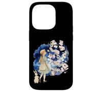 Juego de Cartas Alice Wonderland con Forma de Libro Vintage con Forma de Conejo Blanco Carcasa para iPhone 14 Pro