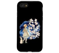 Juego de Cartas Alice Wonderland con Forma de Libro Vintage con Forma de Conejo Blanco Carcasa para iPhone SE (2020) / 7/8