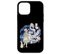 Juego de Cartas Alice Wonderland con Forma de Libro Vintage con Forma de Conejo Blanco Carcasa para iPhone 12 Mini