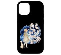 Juego de Cartas Alice Wonderland con Forma de Libro Vintage con Forma de Conejo Blanco Carcasa para iPhone 12/12 Pro