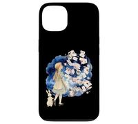 Juego de Cartas Alice Wonderland con Forma de Libro Vintage con Forma de Conejo Blanco Carcasa para iPhone 13
