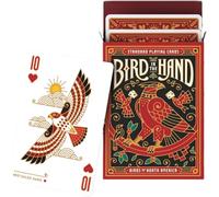 Juego de cartas con temática de pájaro en la mano, pájaro único en cada carta de la baraja, juego de alta energía, 54 cartas en una funda, para adultos, viajes o salidas, apto para viajes