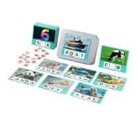 Juego de Cartas de Aprendizaje de Alfabeto de Madera, Juego de de Spelling, Juguetes educativos de Habilidades de Motor Fino para Preescolar y educación en casa, Juego Interactivo
