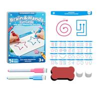 Juego de cartas de entrenamiento del cerebro, juego educativo lógico - 20 cartas para coordinación mano-cerebro, interacción padres-hijos, desarrollo hemisferios izquierdo y derecho