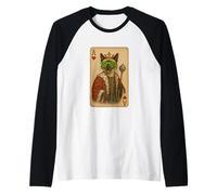 Juego de cartas de gato siamés Ace Hearts Cool Playing Card King Queen Camiseta Manga Raglan