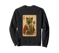 Juego de cartas de gato siamés Ace Hearts Cool Playing Card King Queen Sudadera