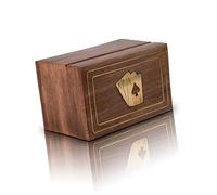Juego de cartas de madera clásica hecha a mano, con 2 juegos de cartas de primera calidad 'Ace', regalo de inauguración de la casa