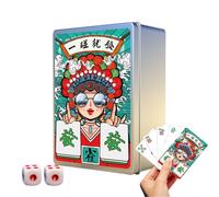 Juego de Cartas de Mahjong Chino, 146 Piezas, Juego de de Mahjong Resistente al Agua con impresión Grande, Tarjetas de Mano duraderas para Viajes, Noches de Juego, picnics y Festivales