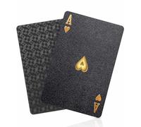 Juego de cartas de póquer impermeable - Black Diamond profesional plástico estándar barajas de cartas de diseñador, 1 baraja de cartas, 3.5 x 2.6 x 0.8 pulgadas