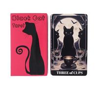 Juego de cartas de tarot, cartas de tarot de papel inglés, juego de oráculo con temática de gato de 78 hojas, baraja de lectura de orientación espiritual, herramienta de adivinación amigable para