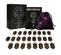 Juego de cartas de tarot de madera, tarjeta de símbolo mágico para adivinación y decoración, incluye 24 bolsas de almacenamiento, runas de madera