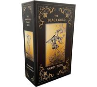 Juego de cartas de tarot de oro negro, cartas de tarot para principiantes con significados, baraja de cartas de tarot con libro guía, bordes dorados