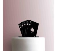 Juego de cartas - Decoración acrílica para tartas, 12,7 cm de ancho/rosa