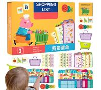 Juego de cartas educativas para niños - juego de compras en papel, constructor de habilidades | 10.04x7.09x1.97in Tamaño amigable para viajes con señales visuales, Toy de actividad a juego para que lo