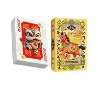Juego de cartas genéricas de Año Nuevo Chino - Suministros del Año del Caballo | Tarjetas de Poker Portátiles | para Adultos de cumpleaños Reuniones Familiares Camping Bares
