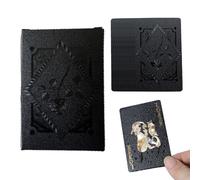 Juego de cartas impermeables - Juego de cartas de de hoja | 54 cartas de juego metálicas negras con acabado elegante, baraja de profesional para Texas Hold'em, Blackjack, Cardistry y