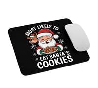 Juego De Cartas Navideño para Familias: ¿Quién Tiene Más Probabilidades De Comerse Las Galletas De Papá Noel Mouse Pad Alfombrilla De Escritorio Portátil Mousepad 25X30Cm