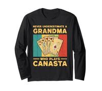 Juego de Cartas Never Underestimate A Grandma Who Plays Canasta Manga Larga