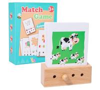 Juego De Cartas Para Asociar Animales | Interactivo Padre-Hijo,Juguete de Madera con Tarjetas D Aprendizaje Animales para,Destinado a la Edad Preescolar Niñas para el Hogar Aula