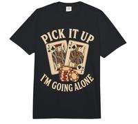 Juego de Cartas Pick It Up Im Going Alone Euchre Comfort Colors Adult Heavyweight T-Shirt