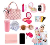 Juego de Cartera para Jugar - Set de Maquillaje Seguro para Lavadora, Juego de rol de engaña, Juego de Juguetes de Belleza cosméticos con Bolsa, Bolso de Juguete de | niña pequeña