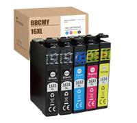 Juego de Cartuchos 16XL compatibles con Cartuchos de Impresora Epson 16 XL for WF2540 WF2660 WF2750 WF2650 WF2510 WF2520 WF2530 WF2010(5pcs(B2C1M1Y1))