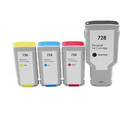 Juego de Cartuchos de Tinta compatibles 728 para HP728 728XL, Tinta Completa F9J68A F9J67A F9J66A para DesignJet T730 T830(1 Set)