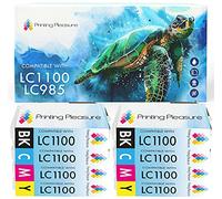 Juego de cartuchos de tinta compatibles LC985 para impresoras Brother MFC/DCP, negro/cian/magenta/amarillo, alta capacidad (8 unidades)