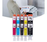 Juego de Cartuchos de Tinta, Juego de Cartuchos de Tinta 280 281 Cobertura del 5% Reemplazo del Paquete Combinado de Cartuchos Fácil Instalación Colorfast (BK BK C M Y 5 colores)