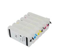 Juego de Cartuchos de Tinta Recargables en 6 Colores con Chip Compatible con 72 DesignJet T610 T770 T790 T1100 T1120 T1200 T1300 T2300