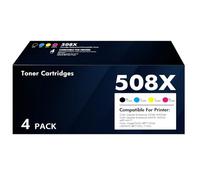 Juego de cartuchos de tóner 508X 508A: repuesto compatible con HP 508X 508A para impresora Color Enterprise M553 M552 553 MFP M577 Series CF360X CF361X CF362X CF363X (paquete de 4, negro, cian,