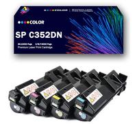 Juego de cartuchos de tóner de alta capacidad SP C352DN con cartucho de tinta con chip, repuesto para impresora multifunción Ricoh SP C352 SP C352DN SPC352 SPC352DN, anticontaminación,4Color-1Pack