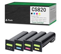 Juego de cartuchos de tóner de color CS820 (BK/C/M/Y) compatibles con impresoras multifunción Lexmark CS820de, CS820dte, CS820dtfe, CX820dtfe, CX825de, CX825dte, CX825dtfe, CX860de,4Color-Regular Yiel